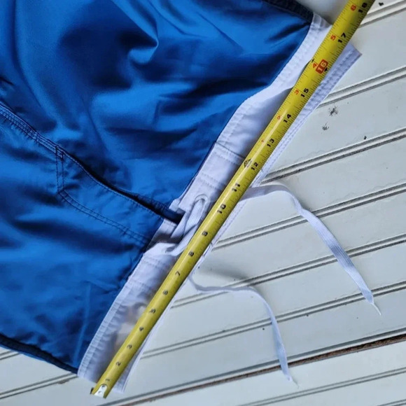 Mossimo Supply Co. Men's Blue White Striped Board Swim Surf Shorts Pockets Sz M - Picture 3 of 10